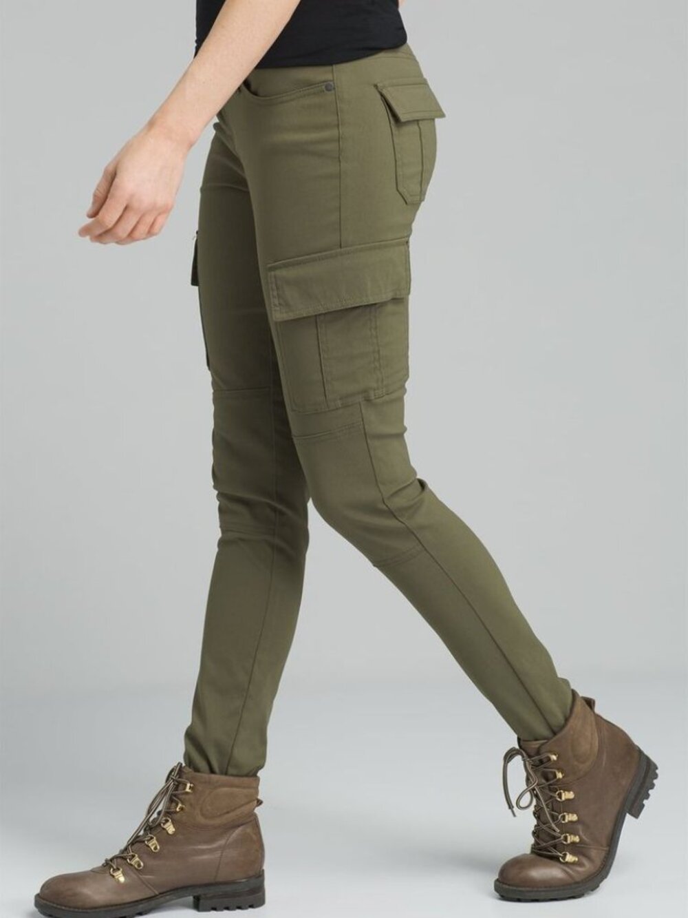 prAna Halle Zion Cargo Pants Women Size 2 Olive Green Stretch Hiking Outdoor